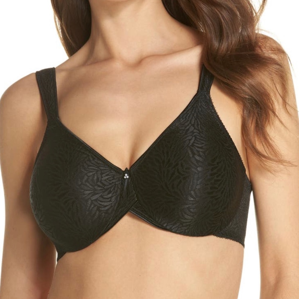 WACOAL Jacquard Underwire Contour Black Bra - Women’s Size 42D - Adjustable NEW
